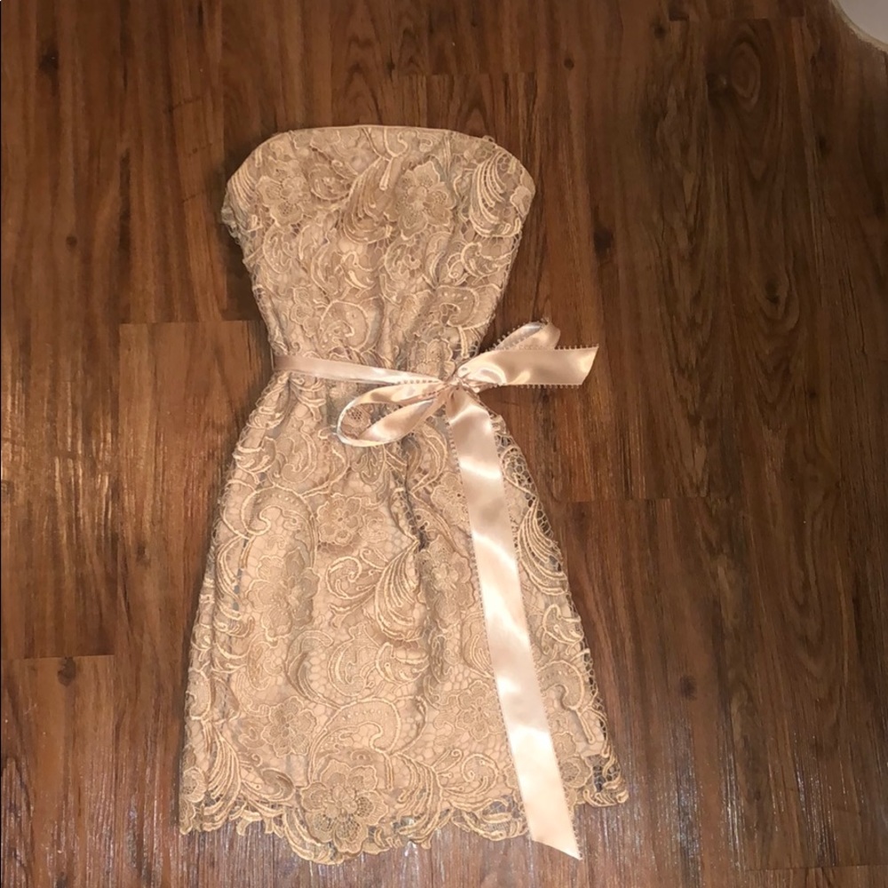 Cream lace formal dress